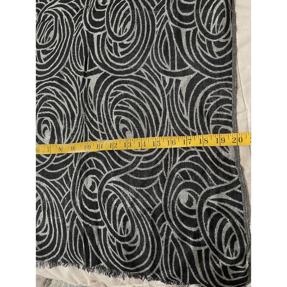 Vintage Badgley Mischka Lurex Wrap Shawl Black Gray 20 X 82 Shiny Designer Glam - Picture 9 of 9